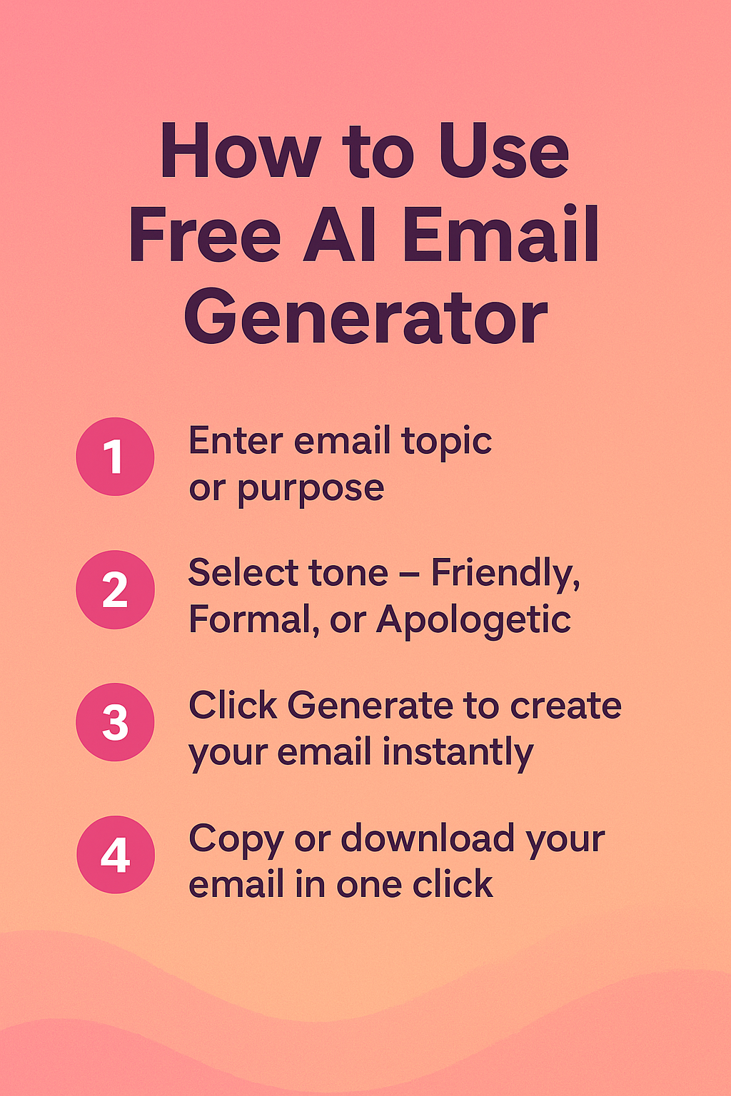 Step-by-step guide to use Free AI Email Generator by Tool Gleam